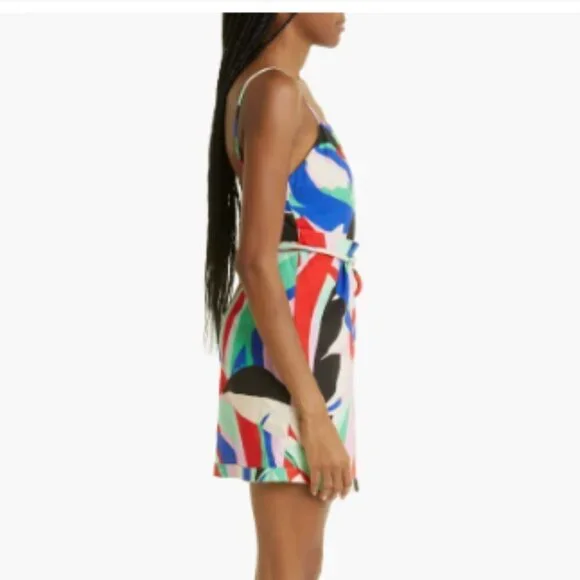 Farm Rio Monstera‎ Leaf Linen Blend Sundress